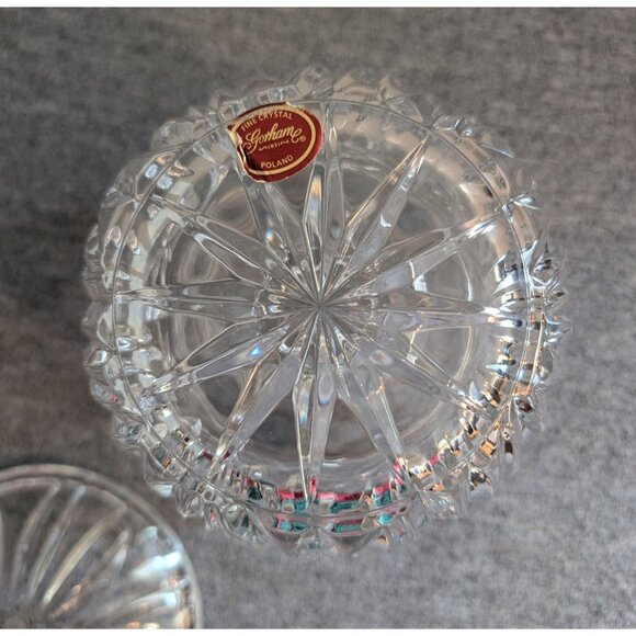 Gorham Crystal, "King Edward" 8" Biscuit/Cookie Jar/Cannister, EUC - Picture 5 of 5